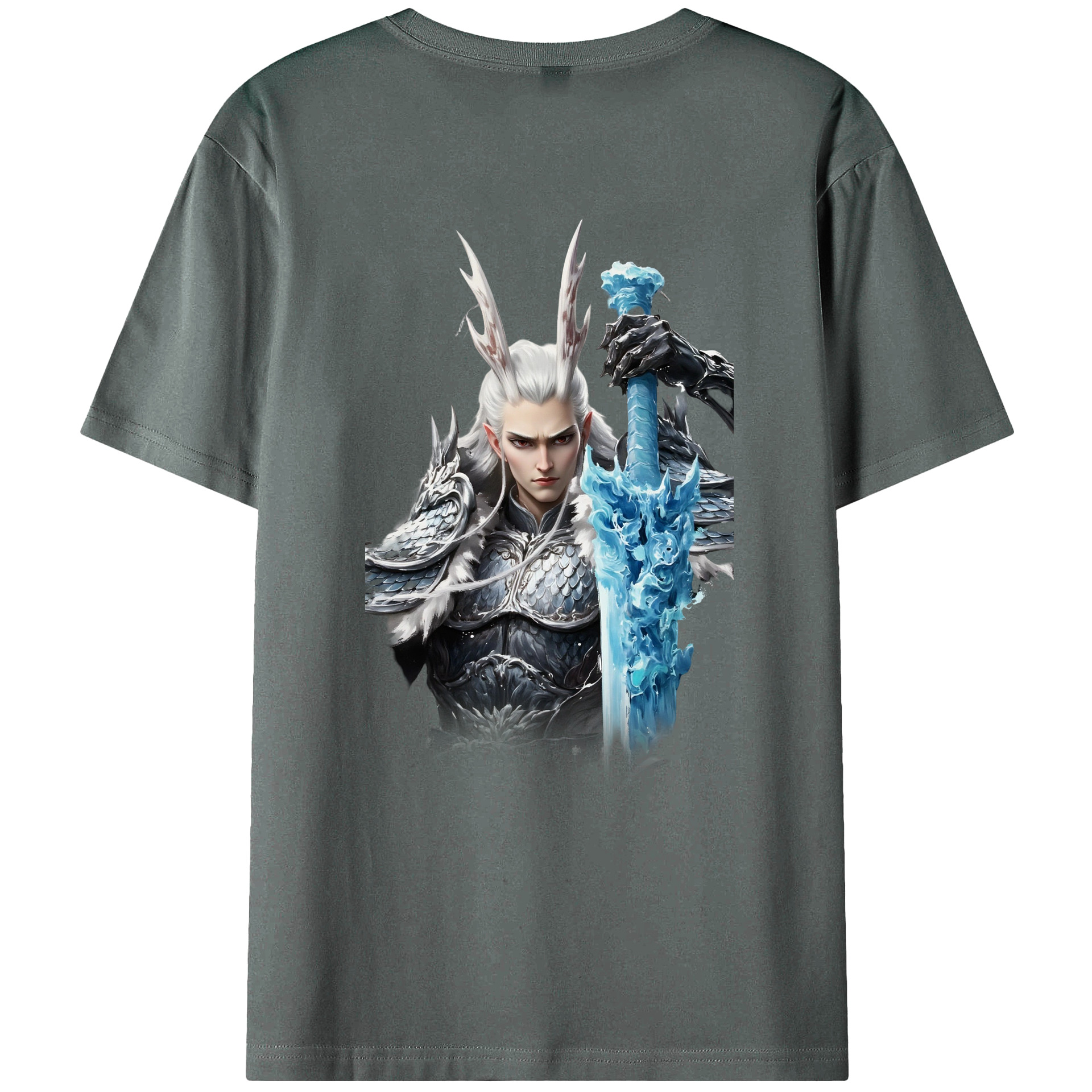（画像用） Ne Zha 2 ナタ 魔童の大暴れ 綿100％ メンズ半袖Tシャツ（バックプリント） 通気性